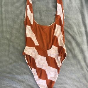 orange Aerie one piece swimsuit
